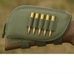 Buttstock Ammo Pouch with Cartridge Loops and Cheek Piece - Olive Drab